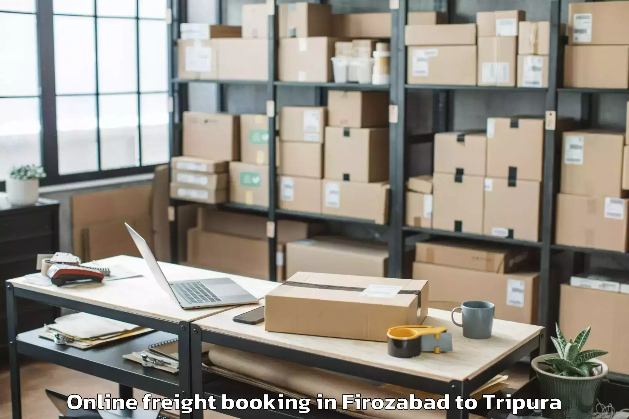 Reliable Firozabad to Teliamura Online Freight Booking